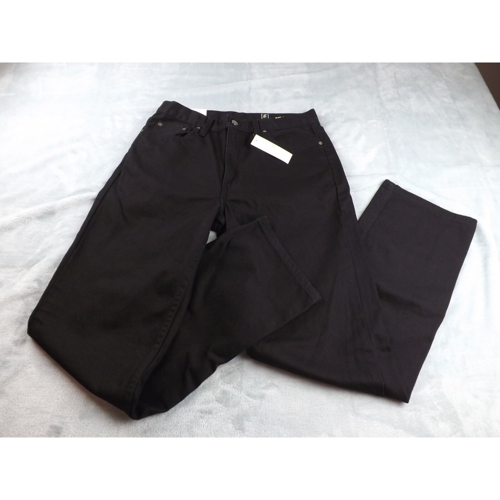 George Jeans Men's Size‎ 30x32 NWT Black Relaxed Fit in Hip & Thigh Tapered Leg